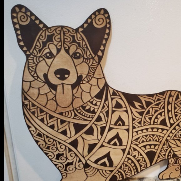 Laser Engraved Wooden Welsh Corgi Home Decor - Picture 2 of 2